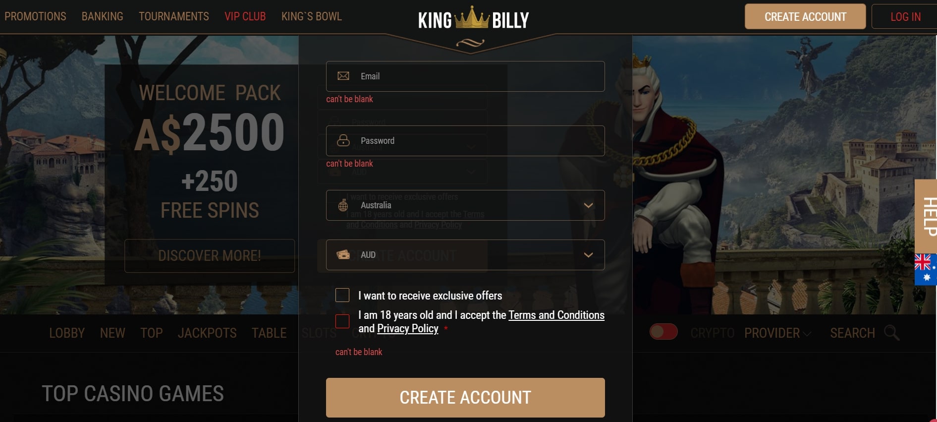 king billy casino codes 2021