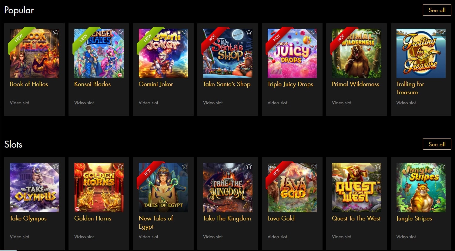 Black Diamond Casino Games