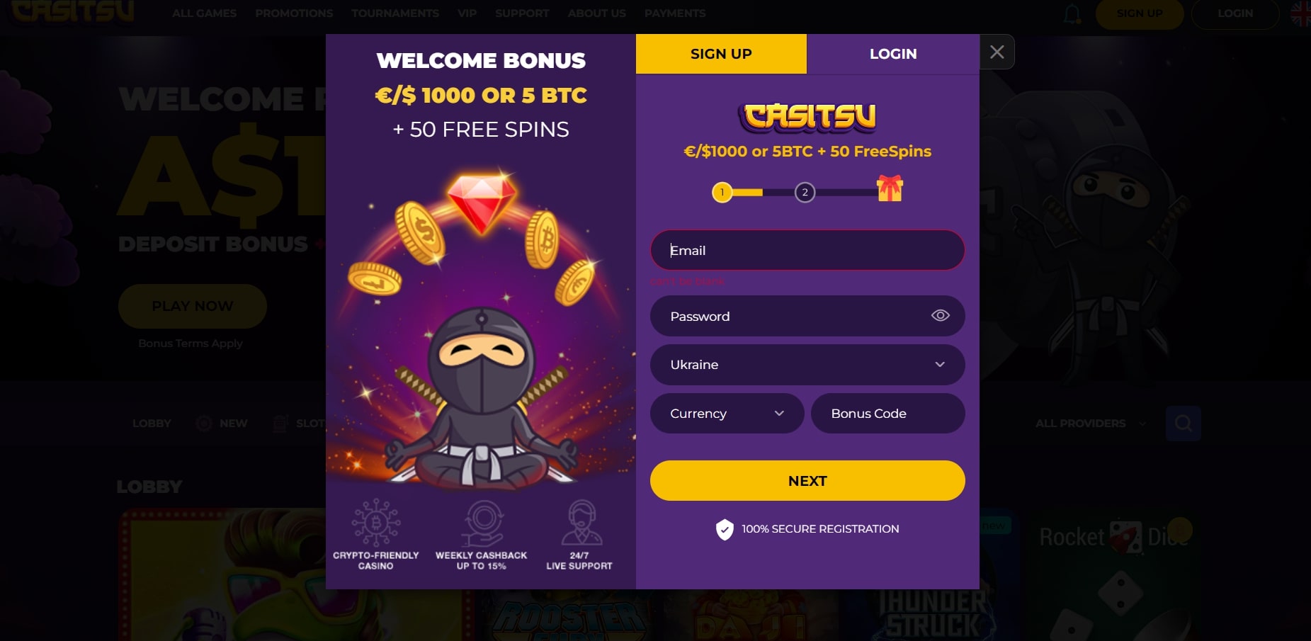 Casitsu Casino Sign Up