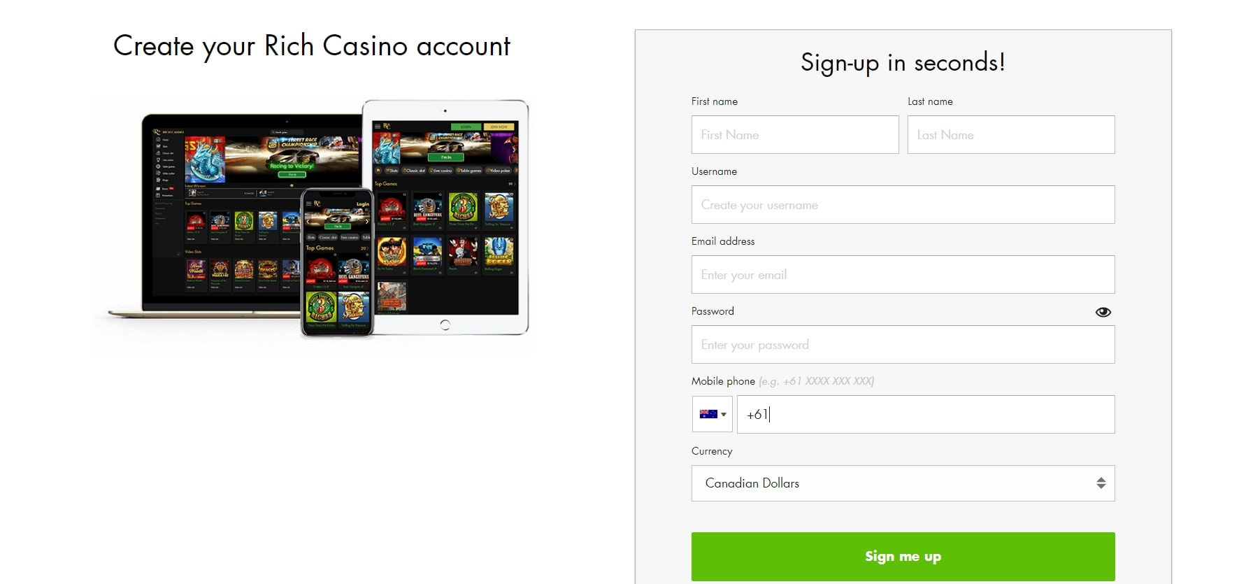 Rich Casino - Sign Up to Win Real Money Online!