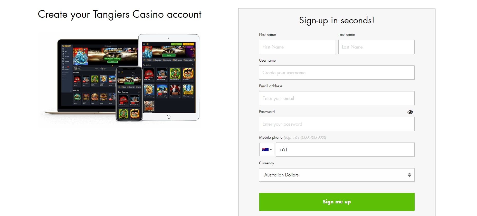 Sign Up to Win Real Money Online at Tangiers Casino
