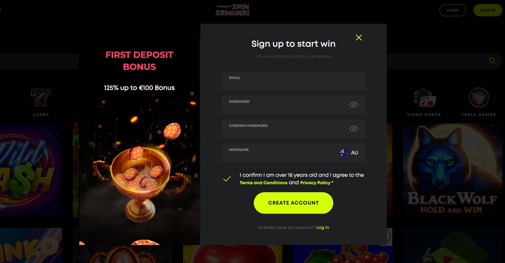 Spin Samurai Casino Sign Up